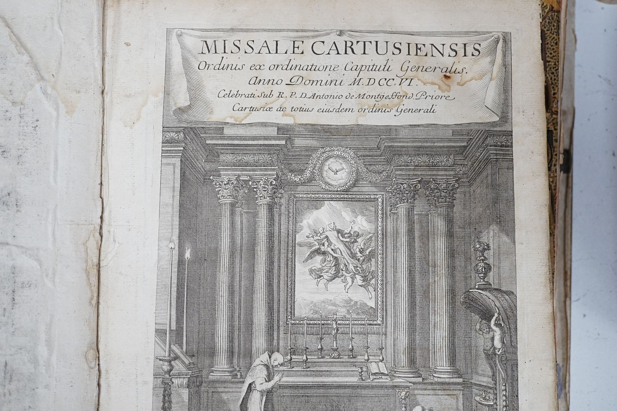 Certosini - Missale Cartusiensis Ordinis ex Ordinatore Generalis, folio, rebound, with engraved title, 428p, manuscript ‘’Supplementum’’